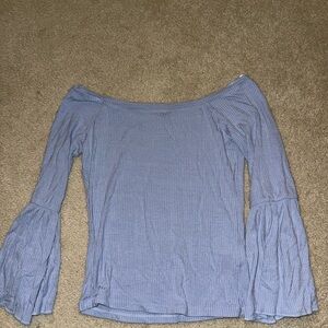 Women's Blue Off-Shoulder Top